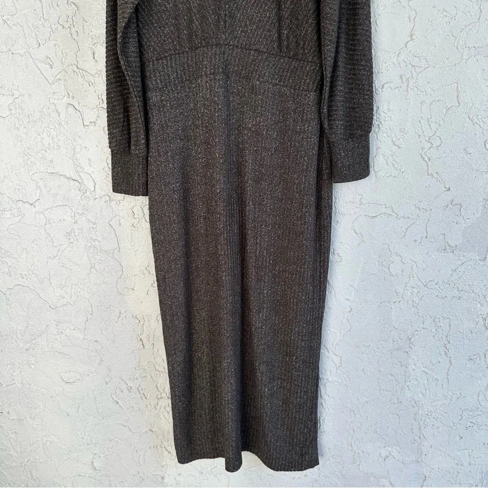 ANTHROPOLOGIE Daily Practice Dress Size Large Barre Midi Ribbed Long Sleeve - Picture 9 of 11